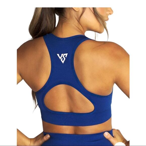 V Shred Blue Racerback Seamless Flex Sports Bra Size Small - Picture 3 of 10